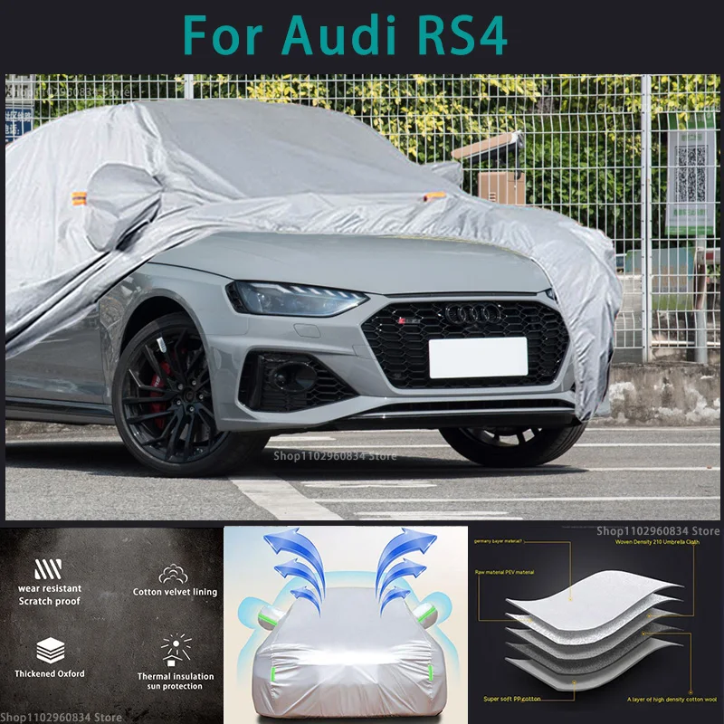 

For Audi RS4 210T Waterproof Full Car Covers Outdoor Sun uv protection Dust Rain Snow Protective Auto Protective cover