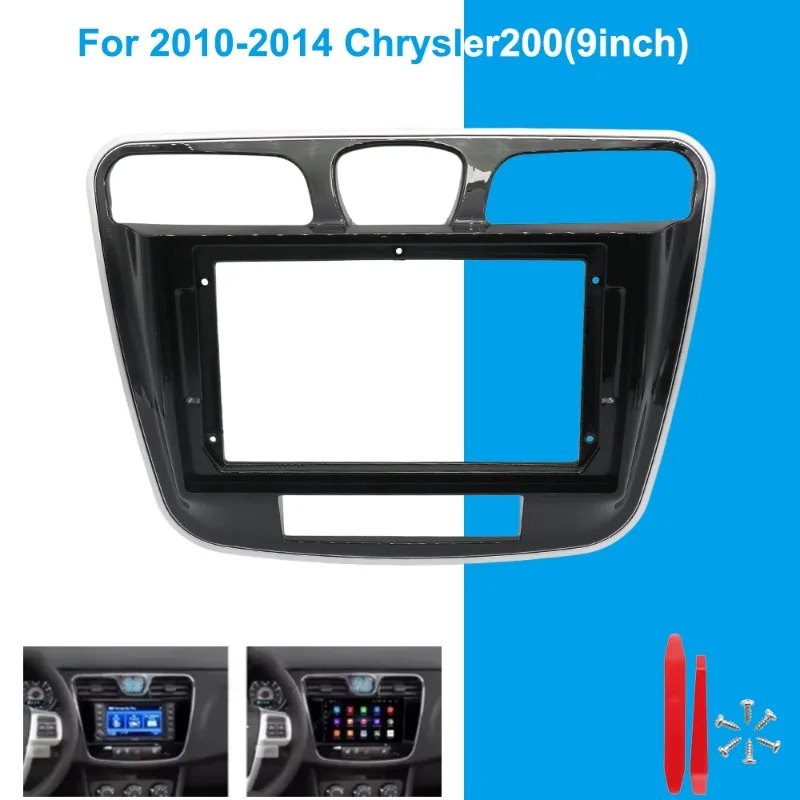 For Chrysler 200 2010-2014 9 Inch Car Radio Fascia Frame Dashboard Panel Trim Kit Stereo Installation Mount Adapter
