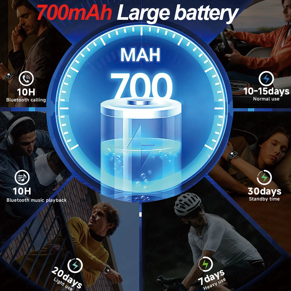 في الهواء الطلق العسكرية Smartwatch الرجال 700mAh بطارية بلوتوث دعوة 1.83 بوصة الدم الأكسجين سوار رياضي مقاوم للماء SmartWatch النساء
