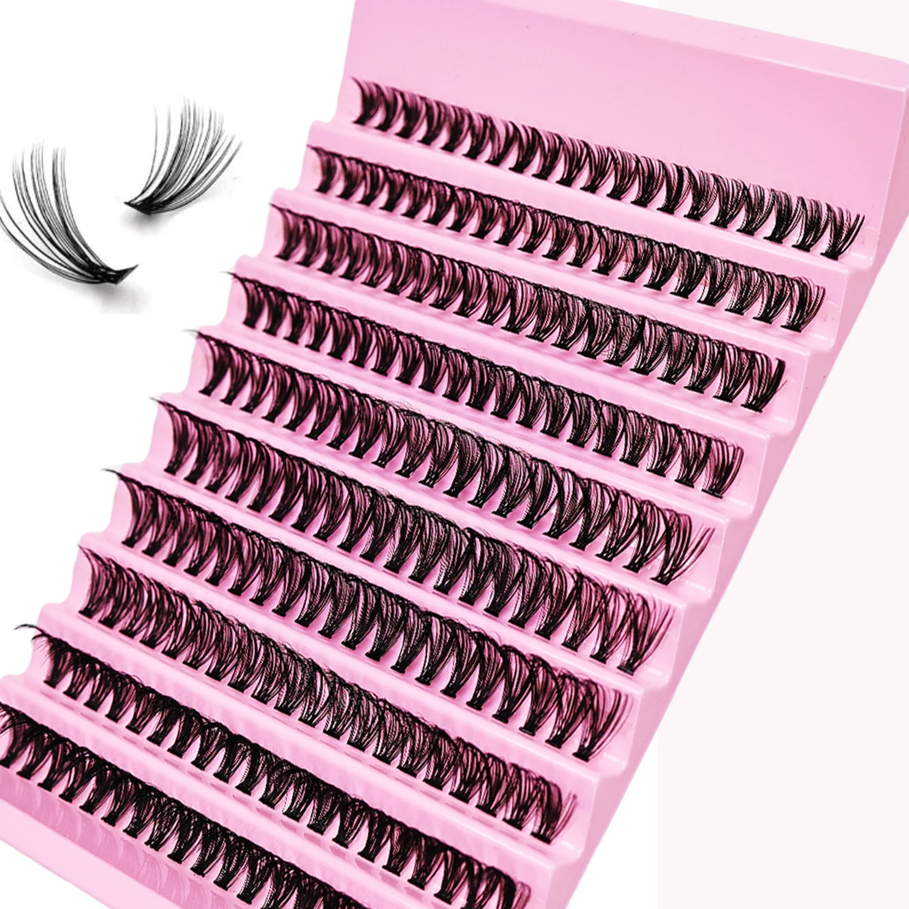 Einzelwimpern in verschiedenen Längen, natürlicher Look, segmentierte falsche Wimpern, wiederverwendbare DIY-Wimpernverlängerung für das Augen-Make-up zu Hause. – Detail 5