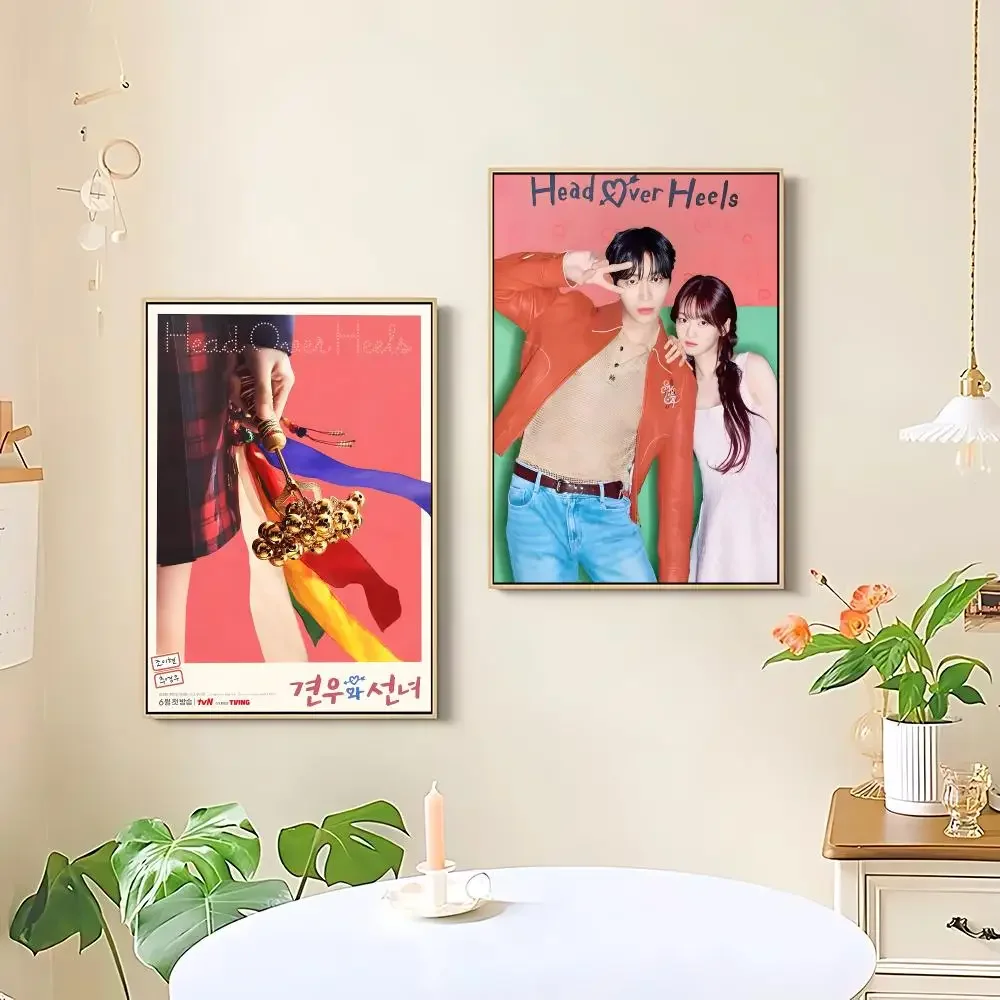 Hot Kdrama H-Head Over Heels Poster HD art sticky wall waterproof home living room bedroom bar aesthetic decoration