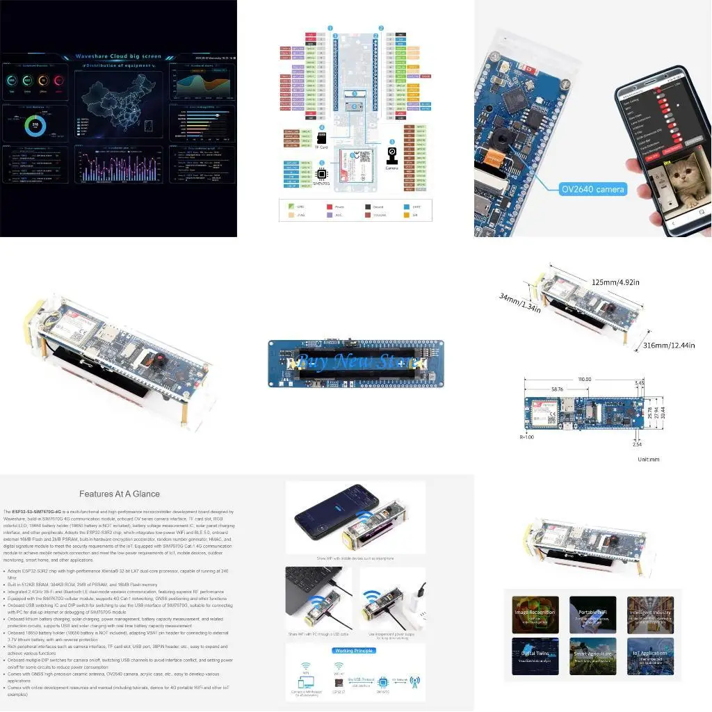 

20CE ESP32S3 SIM7670G Global Coverage Multibands LTE Cat-1 WiFi 4G Development Board