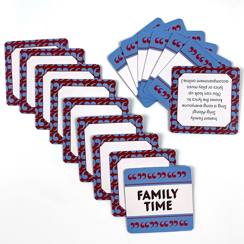 Juego de cartas de tiempo familiar de tamaño Mini para reuniones familiares, 50 tarjetas de conversación después de la cena, juegos de fiesta Borad