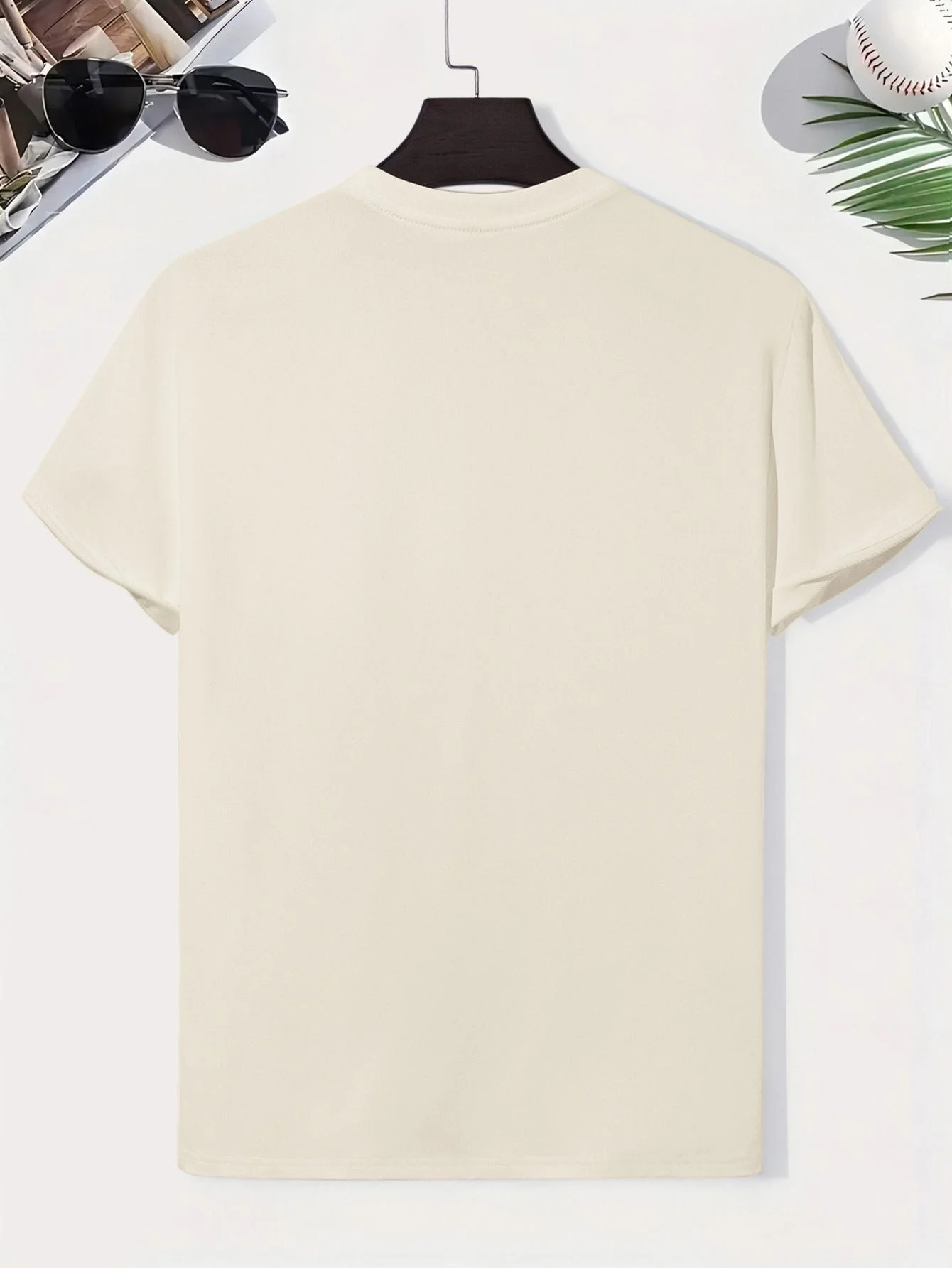 Summer Men's 100% Pure Cotton Casual Loose Amalfi Coast Italian Pattern Comfortable Sports Round Neck Short Sleeved T-Shirt Top