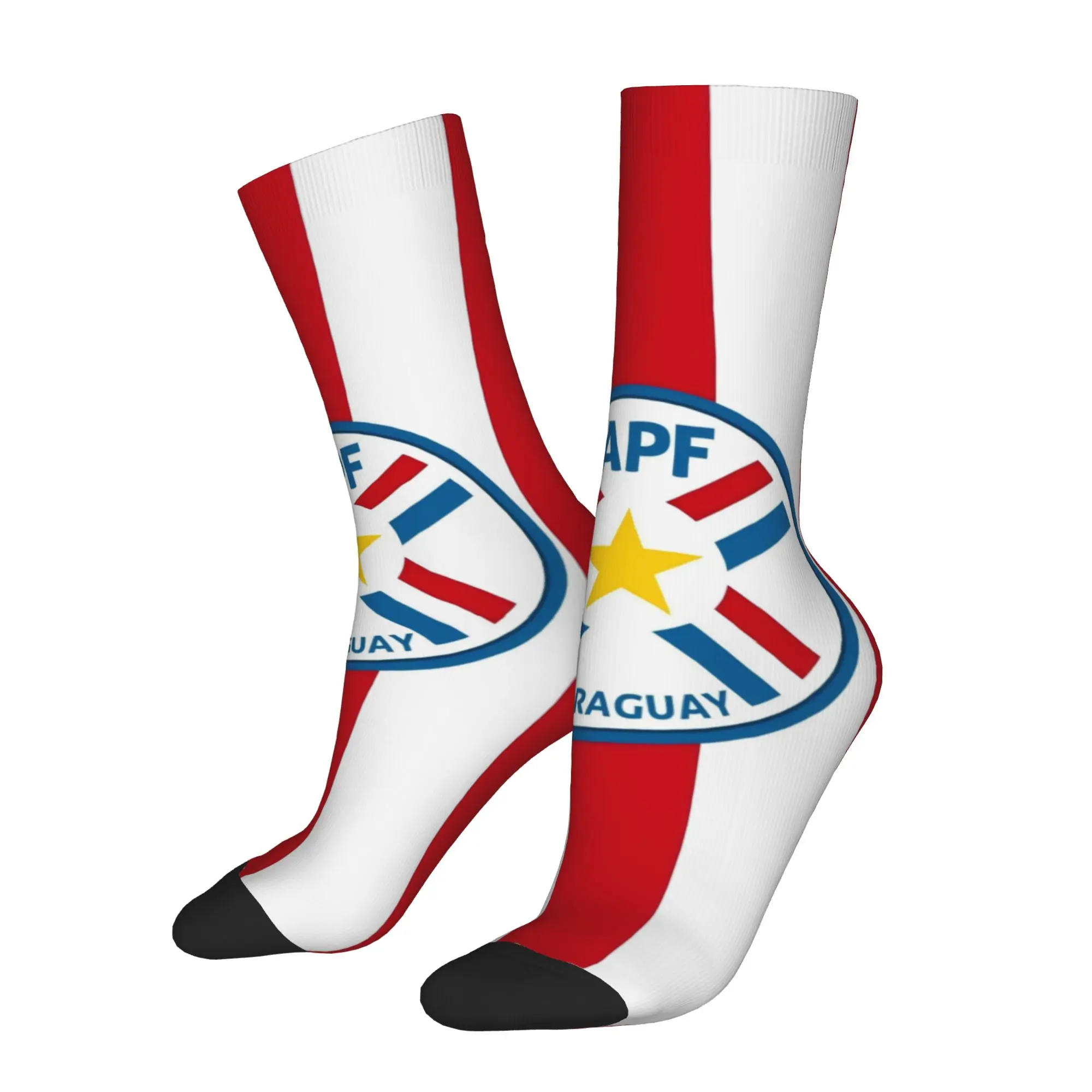 Happy Funny Paraguay Vintage Harajuku  Hip Hop Novelty Pattern Crew Sock Match Day Essentials