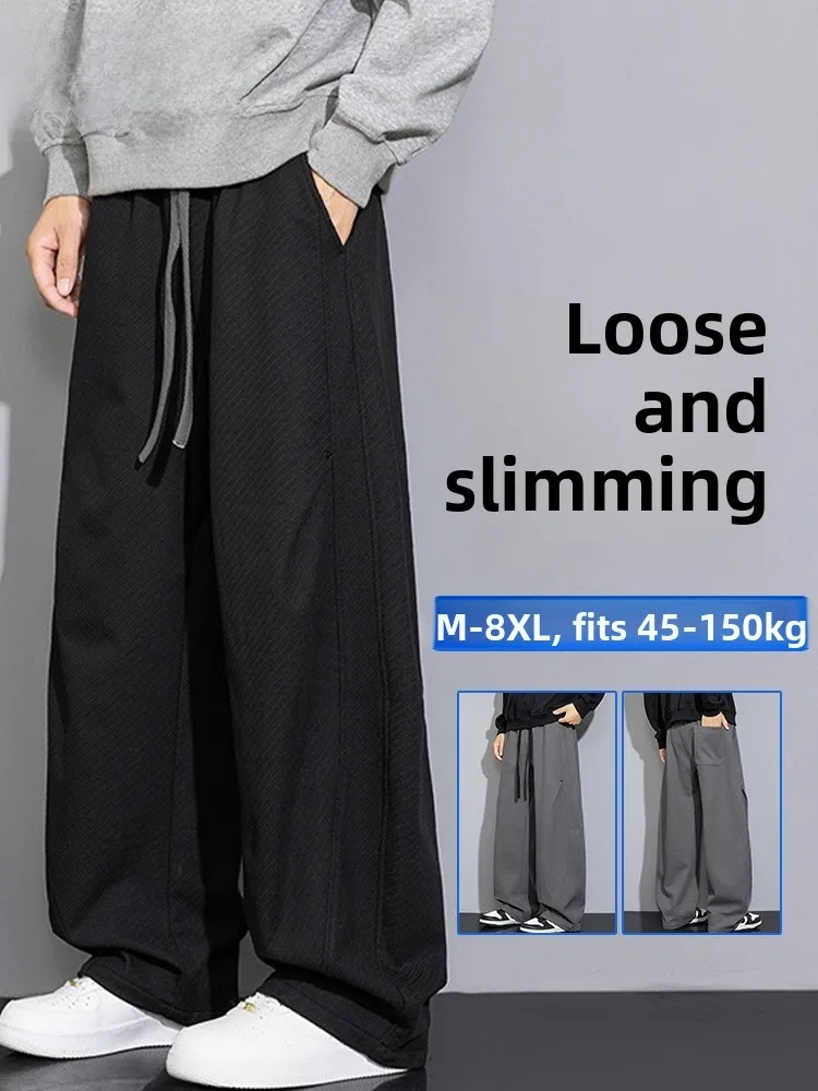 

Мужские повседневные брюки MoChao Trendy больших размеров, весна-осень, свободный крой, спортивные, широкие, прямые, длинные, с эффектом похудения