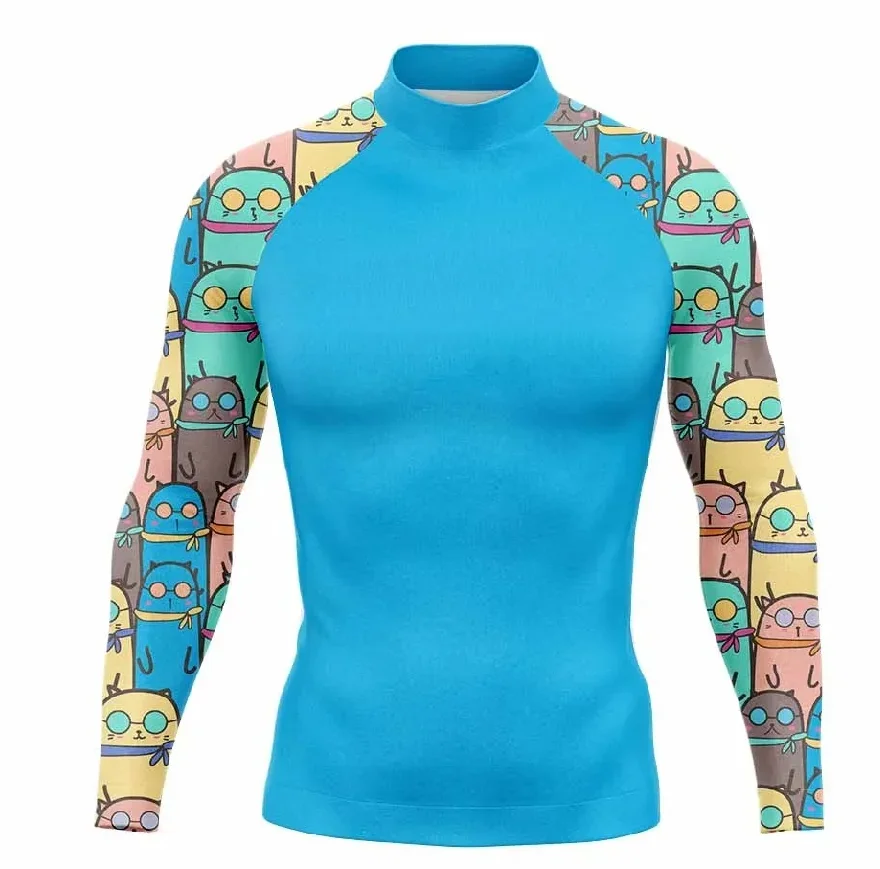 

Men's Swimming T-shirt Swimsuit Beach UV Protection Rash Guard Diving Rashguard Swimwear Long Sleeve Surfing Suits Surf T-shirt