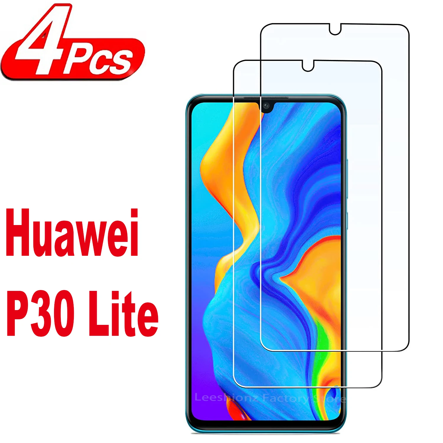 

For HuaWei P30 Lite,Tempered Glass, HD Screen Protector 2/4Pcs 9H