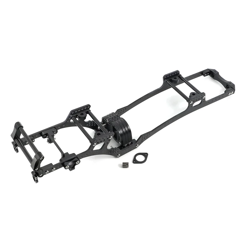 

BEDW-LCG Carbon Fiber Chassis Kit Frame Rail Skid Plate Gearbox Bumper Set For SCX10 1/10 RC Crawler Car DIY Upgrades Replacemen