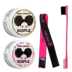 GOIPLE 30g Women Edge Control Wax Kit Non-Greasy Styling Gel Small Size Long Lasting Slick Flyaways Hairline Gel with Brush Kit