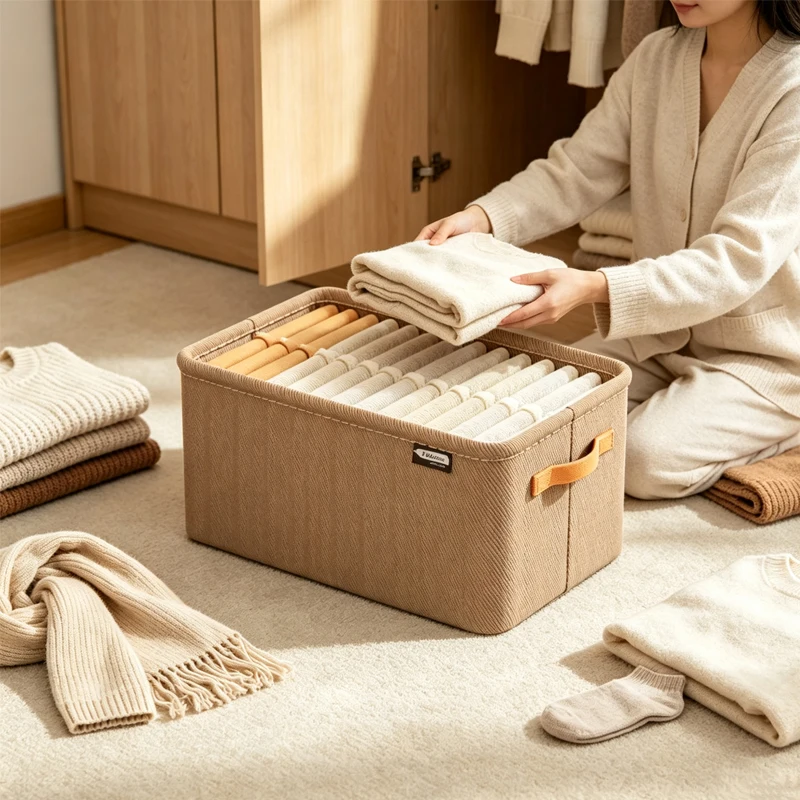 Aufbewahrungstasche für Zuhause und Wohnheim, mit dickem Stahlrahmen, aus Stoff, tragbar, große Kapazität, faltbar, für Kleidung und Hosen, Aufbewahrungskorb