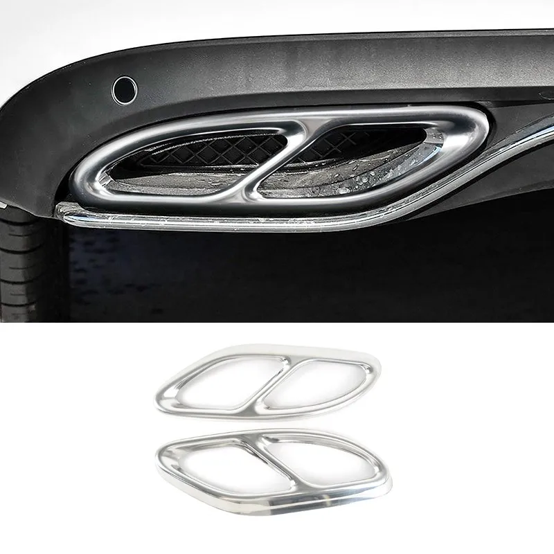 

For Mercedes Benz C E Class W205 W213 X253 Car Rear Tail Pipe Throat Exhaust Muffler Outlet Frame Stickers Exterior Accessories