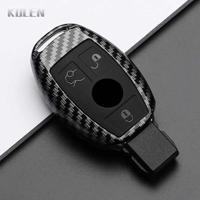 2 3 Tasten Carbon Faser Auto Schlüssel Fall Abdeckung Fob Für Mercedes Benz A B C E Klasse GLS GLA GLK GLC CLS CLA W204 W205 W212 W463 W176