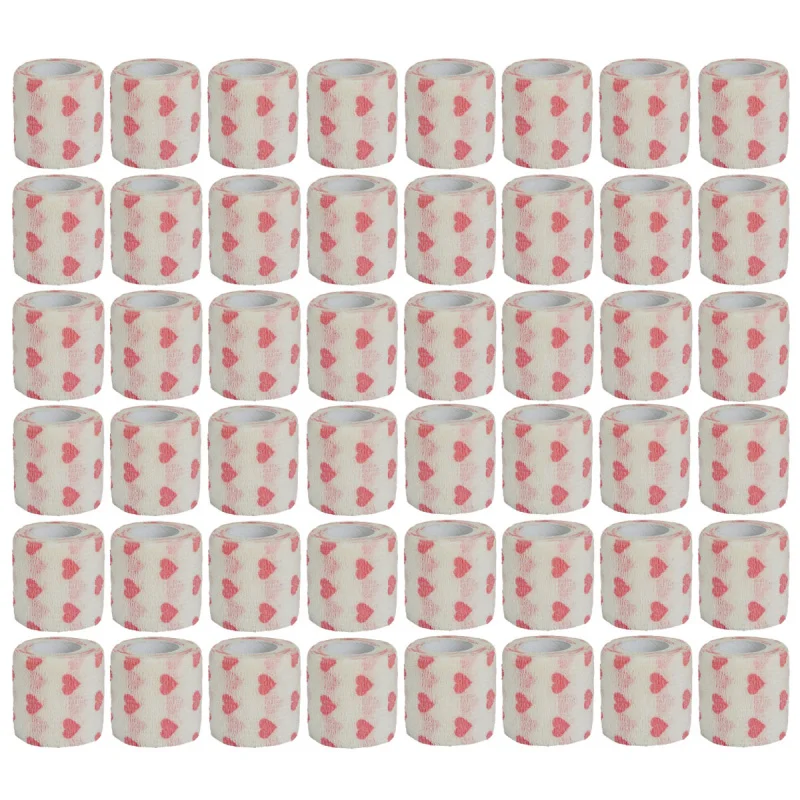 

6/48pcs White Heart-Shaped Tattoo Bandage Wrapped With Non-Woven Fabric Waterproof Self-Adhesive Finger Guard Tattoo Accessory