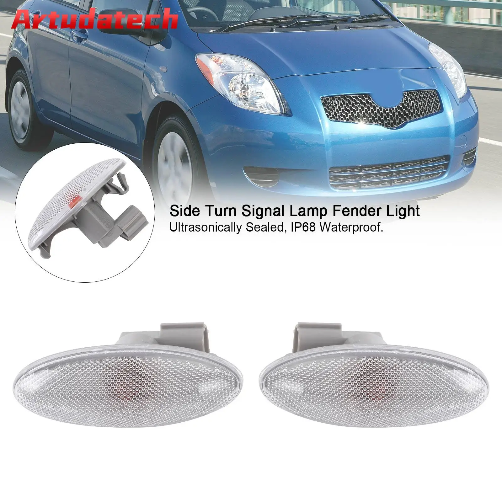 Artudatech Side Turn Signal Lamp Fender Light for Toyota Corolla Camry Yaris 81730-02090 Car Auto Parts