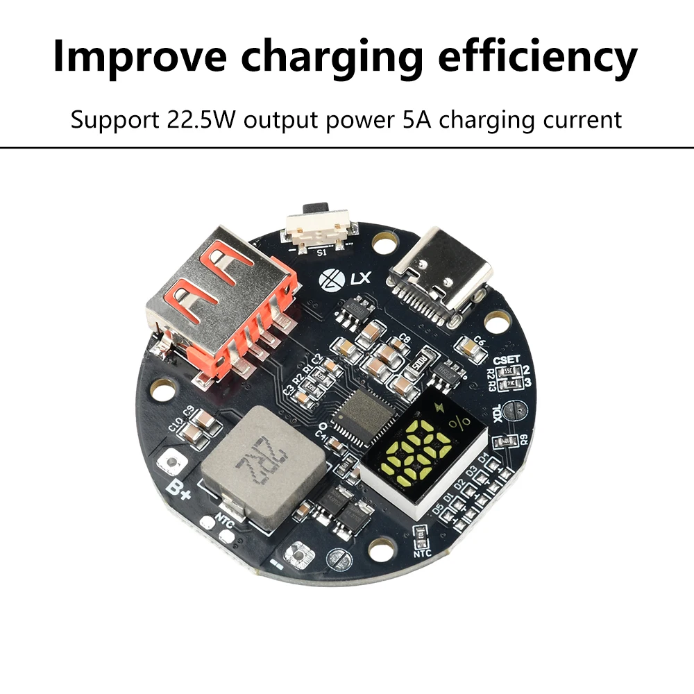 22,5 W Lade Treasure Zwei-Wege-Schnellladegerät Mobiles Leistungsmodul für 3,2 V Lithium-Eisenphosphat PD/QC Superschnelllademodul