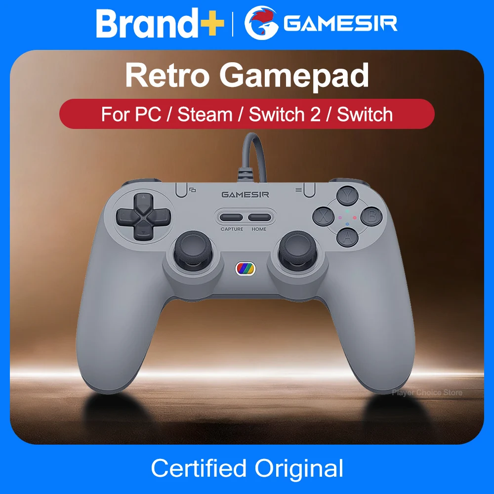 Manettes de jeu rétro GameSir, contrôleur filaire pour PC Windows Steam Switch, stick à effet Hall, 2 boutons programmables, Tegenaria Lite