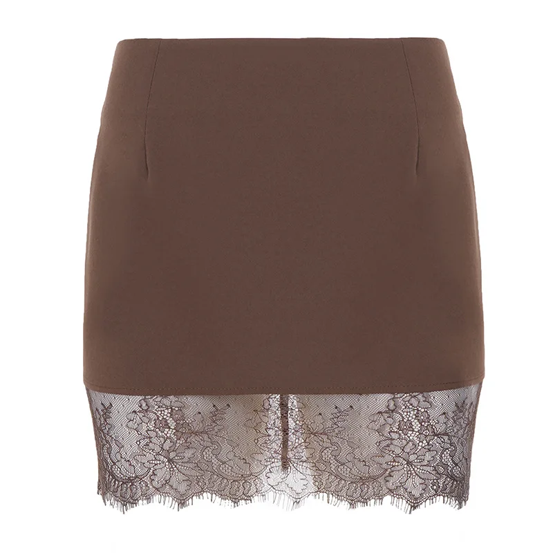 Lace Patchwork Sexy and Versatile Fashion Wrapper Hip Skirt Women