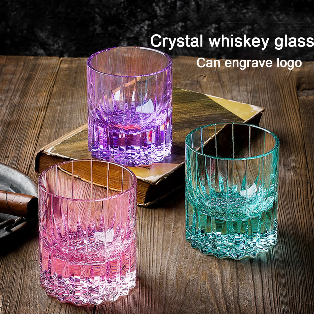 (Can Engrave Logo) 260ML Luxury Crystal Whiskey Glass, Home High-end Red Wine Cup, Water Glass, Beer Cup, Champagne Glass