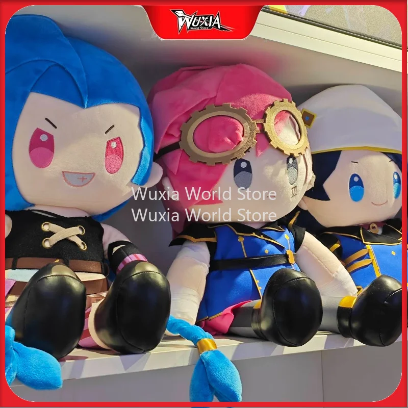 In Stock 40cm Vi‌ Caitlyn Kiramman PP Cotton Soft Comfort Plush Toys Arcane LOL Anime Surrounding Dolls Collection Gifts for Fan
