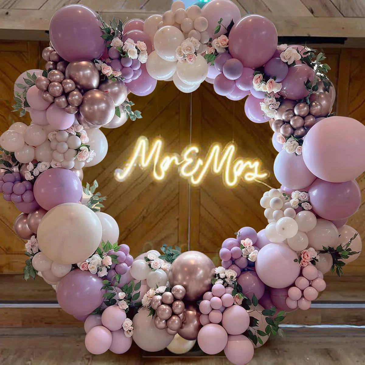 135pcs Purple Balloon Arch White Sand Metal Light Purple Pastel Pale Pinkish Purple Balloon Garland for Wedding Birtday Decor