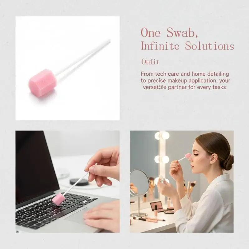 

100pcs Disposable Cleaning Cleaner Swab Oral Care Sponge Swab Tooth Cleaning Mouth Swabs With Stick Sponge Head