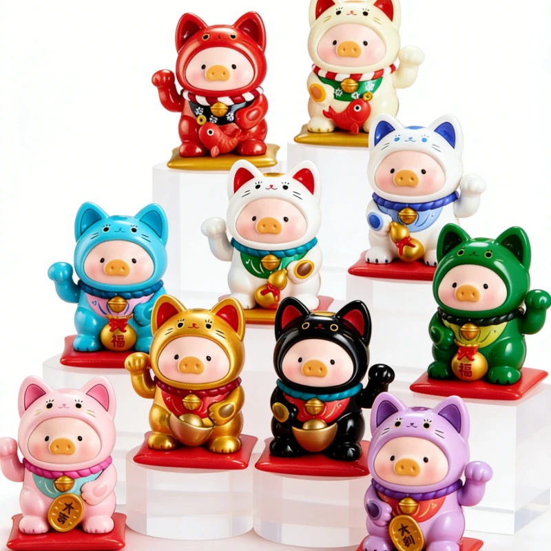 

Коллекционная фигурка Лулу — Свинка-счастливчик, серия «Слепая коробка», кавайная аниме-фигурка, загадочная коробка, декор для рабочего стола, модель, игрушка, сюрприз-подарок, новинка