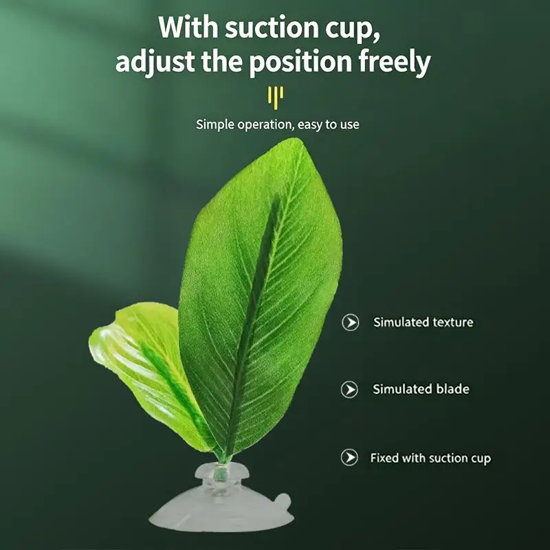 1Pc Green Leaf Hammock For Betta Fish Stress-Reducing Aquarium-Safe Decor With Suction Cup For Fish Tank Fake Plants Decoration