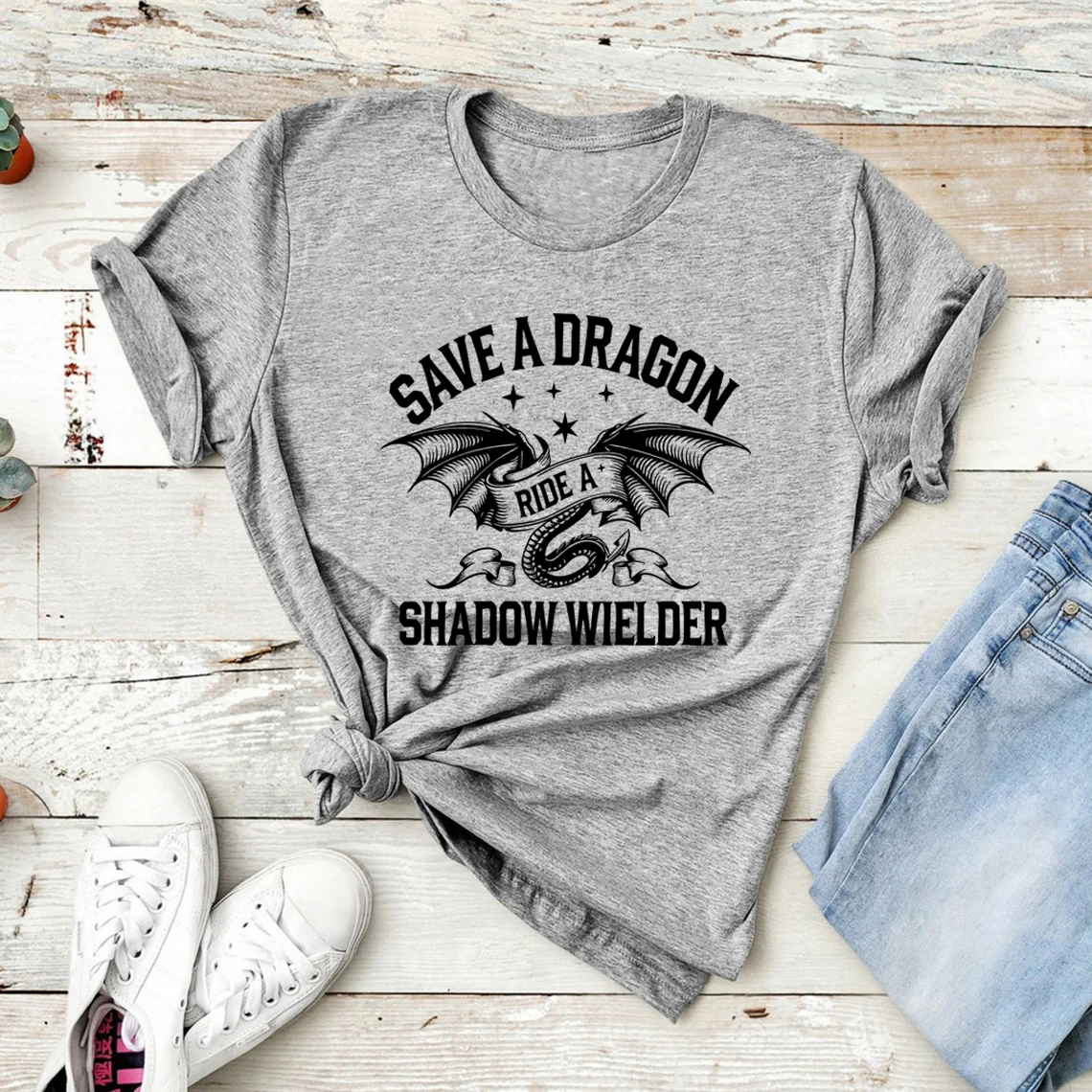 

Save A Dragon Ride A Shadow Wielder T-Shirt Fourth Wing Shirt Unisex Short Sleeve Graphic T Shirts Dragon Lover Tee Bookish Gift