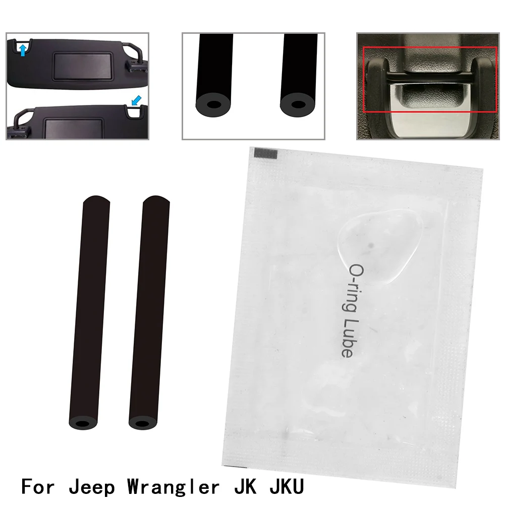 For Jeep Sun Visor Repair Kit Left And Right Sun Visor For Jeep For Wrangler Models 2007-2017 2 Plastic Bushings&Applicator Gel