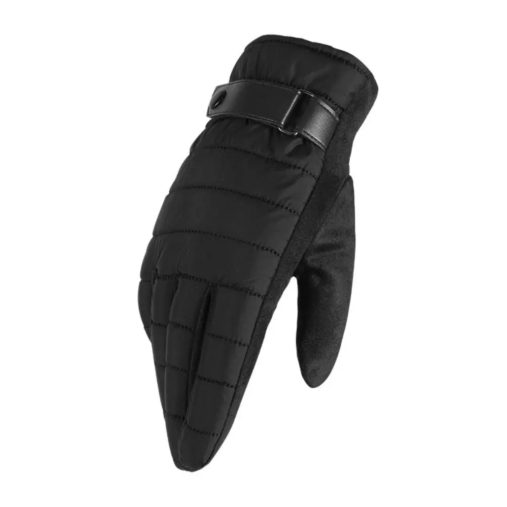 Manter quente inverno luvas masculinas tela de toque à prova dwindproof água masculino à prova vento macio para baixo pano da motocicleta dedo cheio luvas esqui