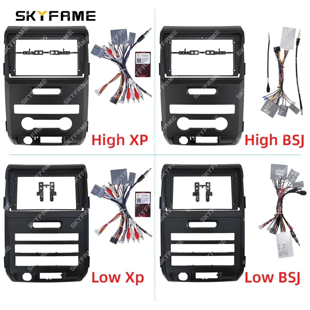 SKYFAME Car Frame Fascia Adapter Canbus Box Decoder Android Radio Dash Fitting Panel Kit For Ford F150 Rapto P415