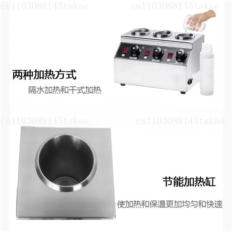 Stainless Steel Sauce Dispenser with Pump - Electric Heated Topping Warmer for Chocolate and Nacho Cheese