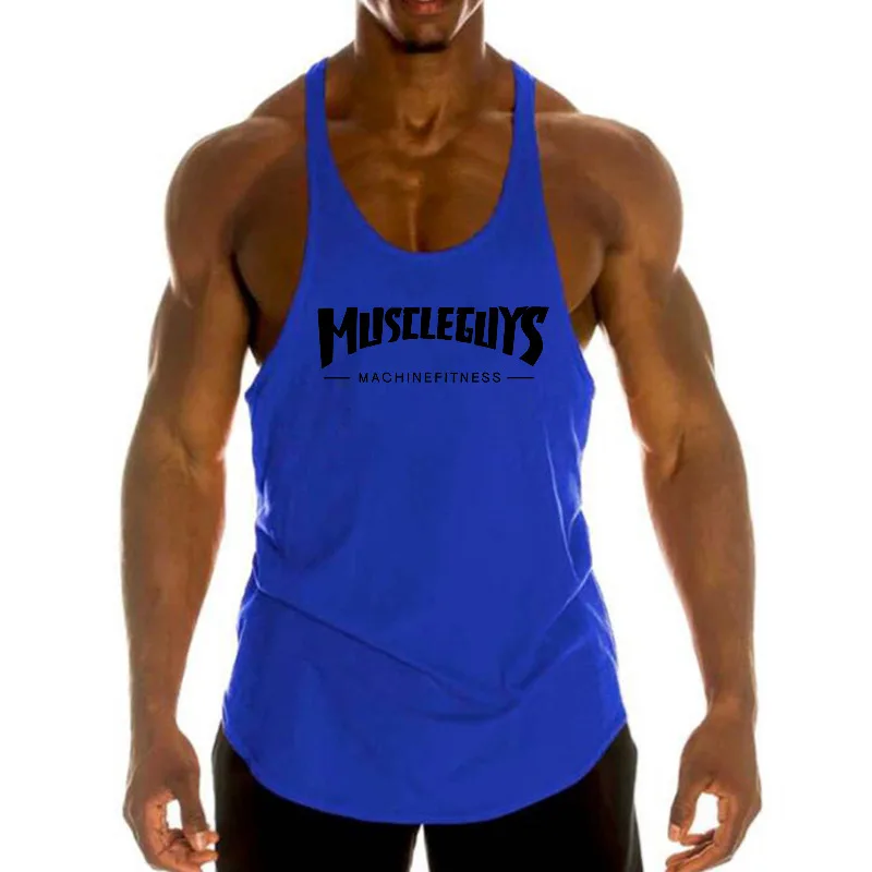 Men's Running Vests Quick Dry Sleeveless Racerback Tank Tops Breathable Lightweight Solid Color Jogging