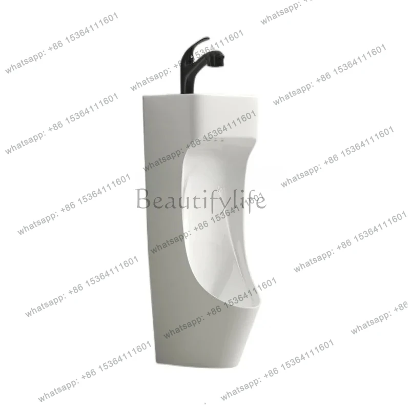 Household Ceramic Integrated with Wash Basin Urinal Wall-Mounted Induction Urinal Floor-Mounted Men