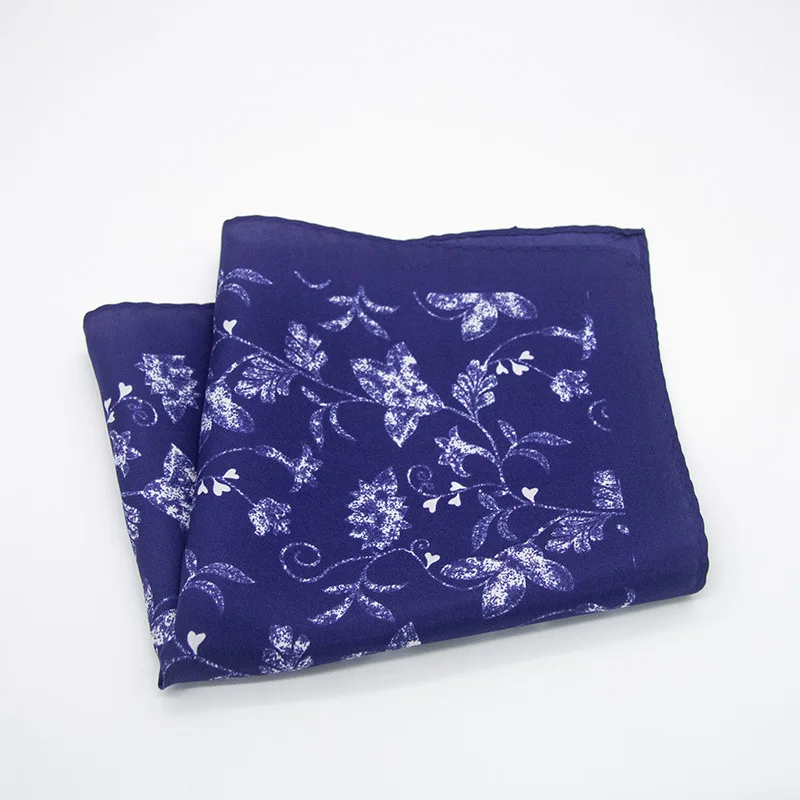 Fazzoletto da taschino da uomo in 100% seta satinata stampata, per abito e camicia, 30x30 cm