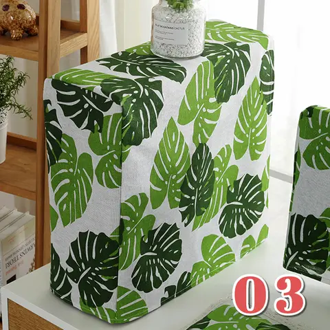 Cotton Linen Fabric Desktop Computer Host Dust Cover Cloth Home Office Host Monitor Screen Keyboard Dustproof Protective Cover