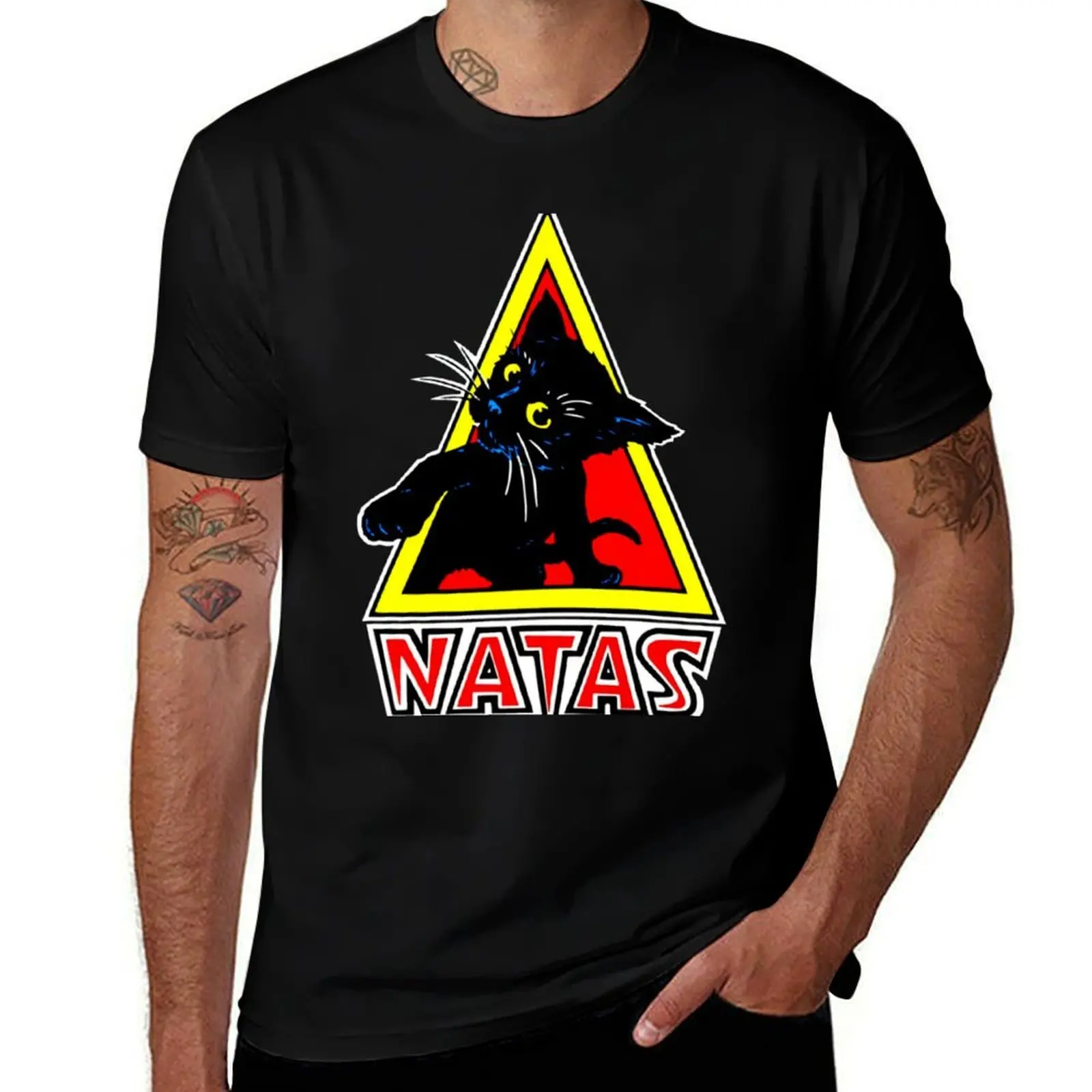 

Natas Kitten Old School 80 s Skateboard Gift Halloween Day, Thanksgiving, Christmas Day T-Shirt Sweat Absorbing Sports Tee Shirt