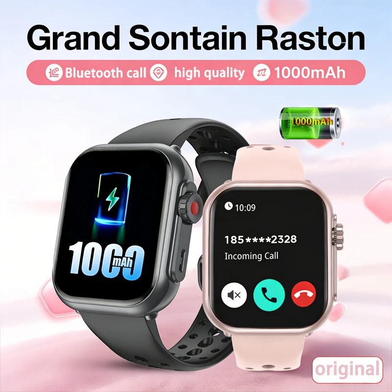 

New 1000mAh Battery AMOLED Smart Watch Ultra K62 Men Women Heart Rate 100+Sport HD Bluetooth Call IP67Waterproof SmartWatch Men