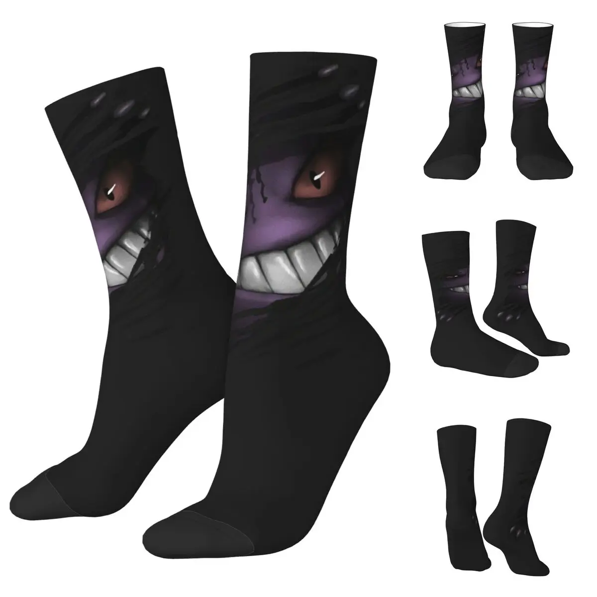 3D printing cosy Unisex Socks,Windproof Monster Face Interesting Four Seasons Socks