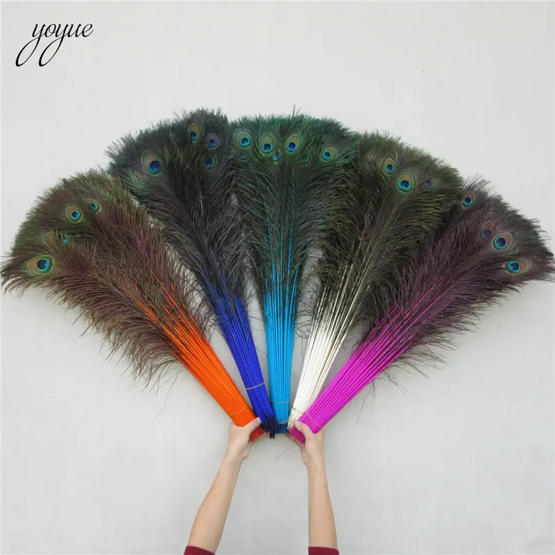 Wholesale 100pcs/lot 70CM-80CM / 28-32inch Natural Peacock Tail Feathers beautiful natural peacock feathers eyes for DIY clothes