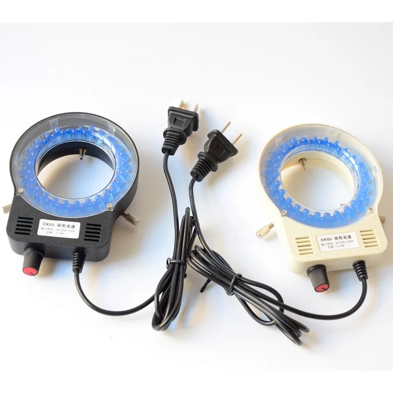 Microscope Blue Ring Light Source LED Ring Lamp Backlight 65mm Diameter Brightness Adjustable AC100-250V