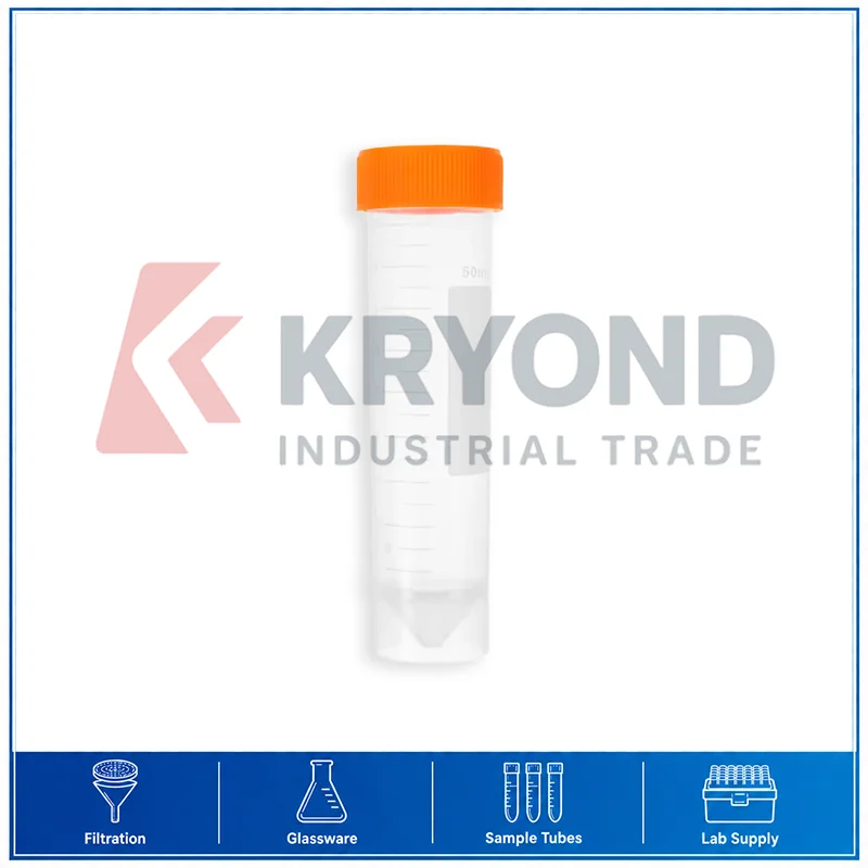 50ml Polypropylene Centrifuge Tubes Screw Cap Flat Bottom Laboratory Use Pack 50 PCS Research Use Application Series Storage Set