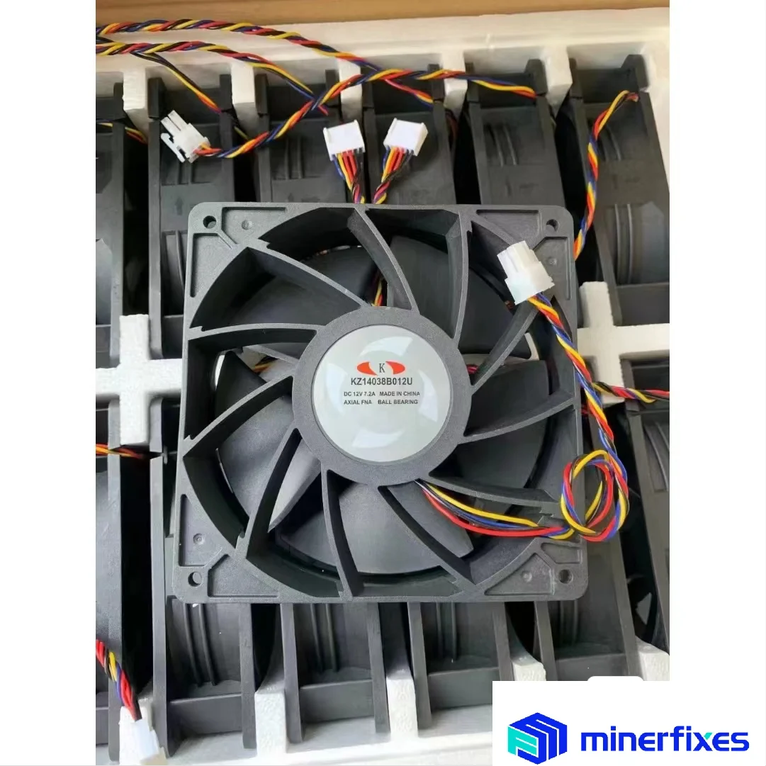 Imagem -03 - de Whatsminer 12v 7.2a 14cm 12v 7.2a 6pin Alta Velocidade Chassi do Computador Poder Refrigerar fã Kz14038b012u