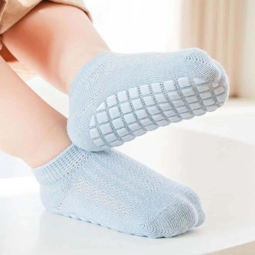 Kaus Kaki Anak-anak Jaring Bersirkulasi Kaus Kaki Lantai Tipis Tabung Pendek Kaus Kaki Perahu Bayi Anti Selip Mulut Longgar Musim Panas