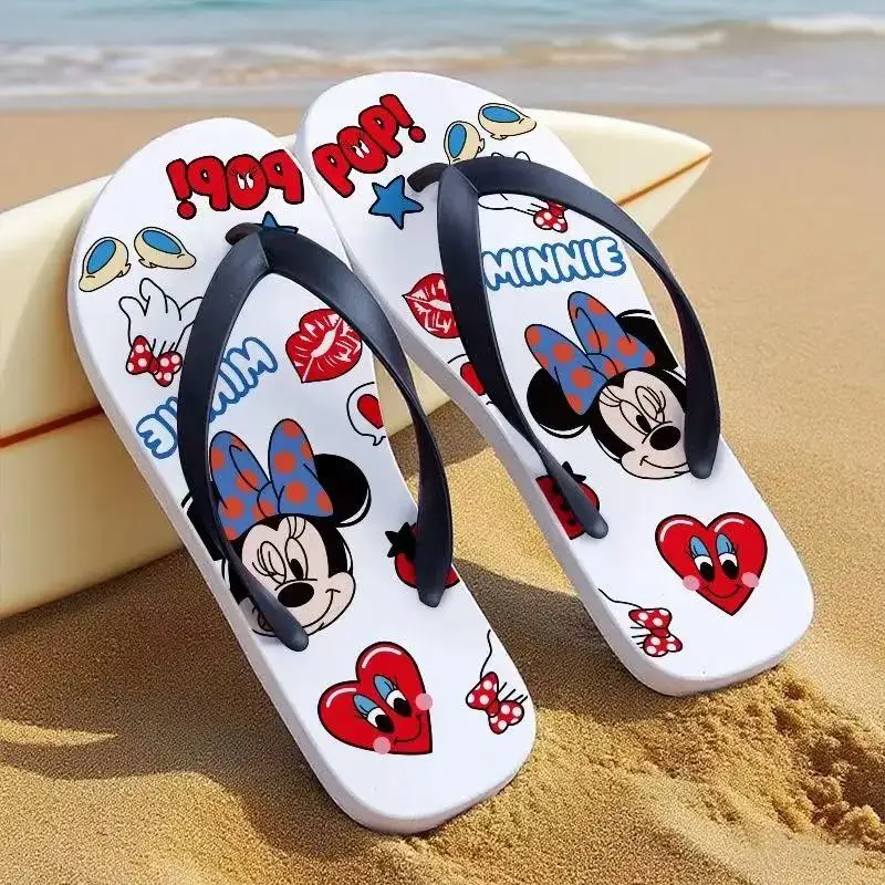 

real photos plus size new Couple Home minnie Cute mickey mouse Indoor Bathroom Anti Slip fashion women flip flops man Slippers