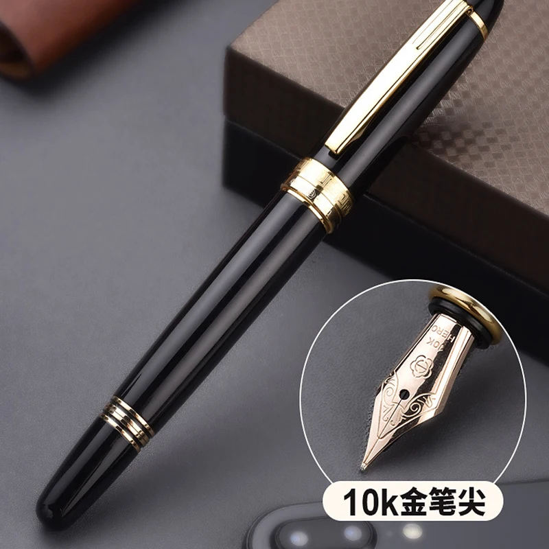 hero fountain pen 10K gold pen genuine H708 adult office writing calligraphy ink pen gift box school supplies