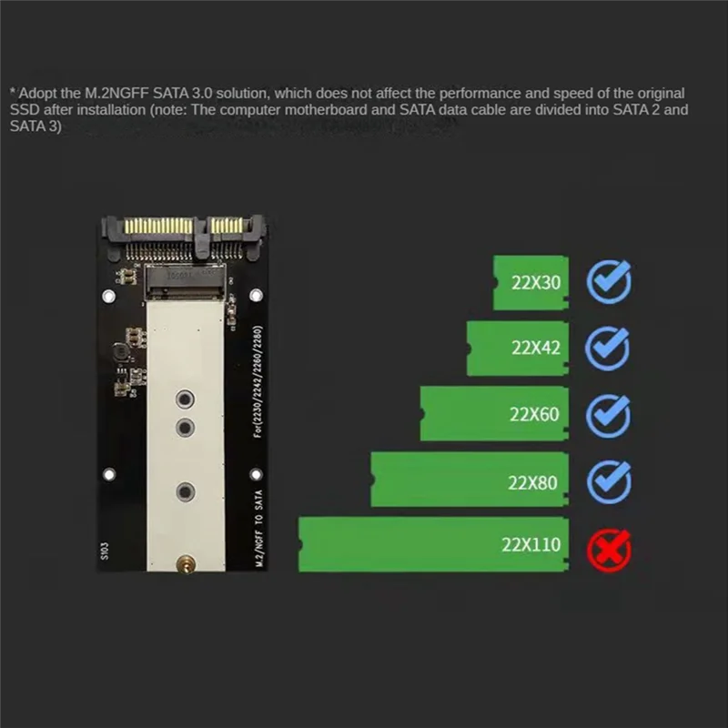 B Key M.2 NGFF MSATA SSD to 2.5 inch SATA 3.0 Adapter Solid State Drive SSD Converter Card 2230-2280 for PC Laptop