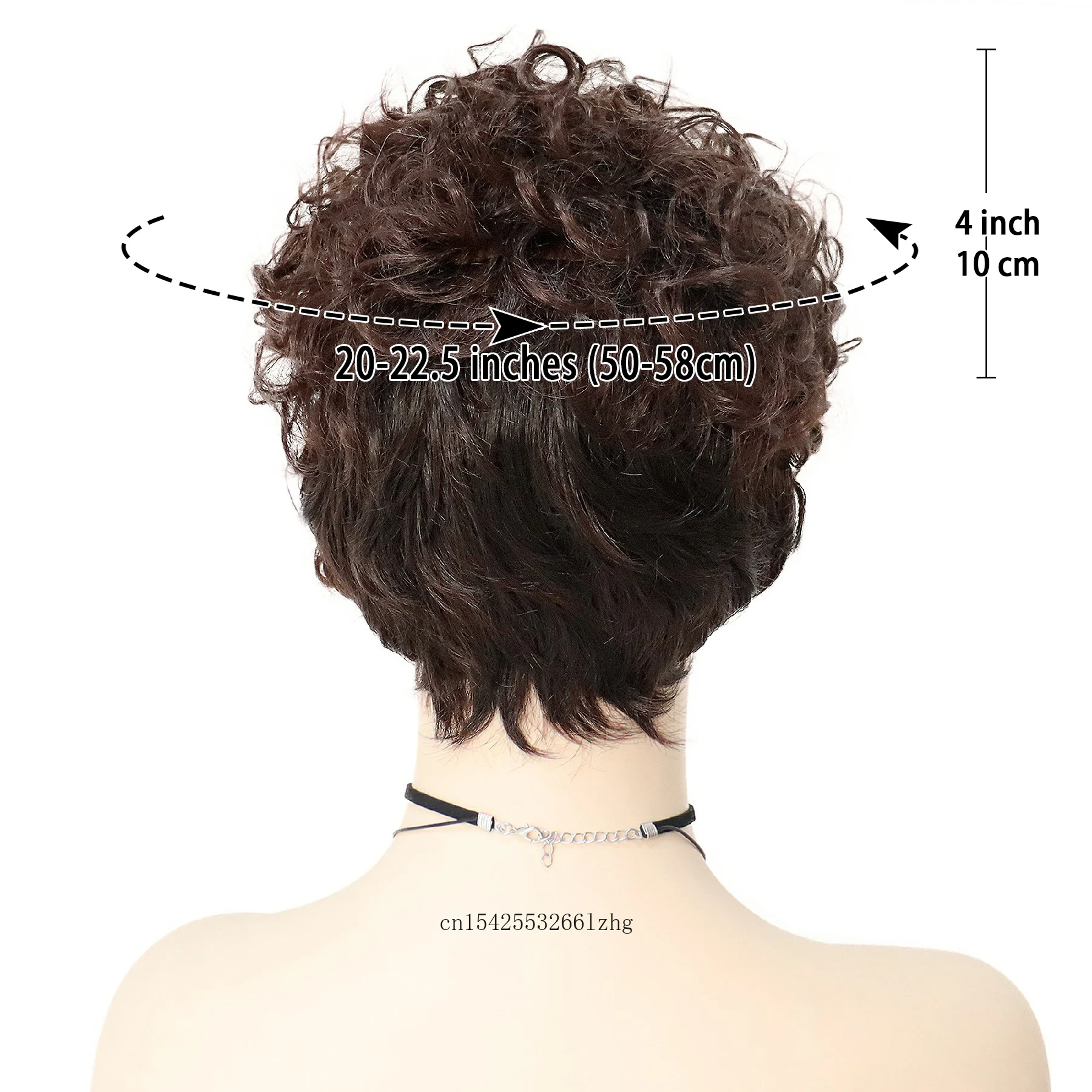 Synthetic Old Woman Wig Curly Short Haircuts Mommy Wig with Bangs Heat Resistant Fiber Afro Kinky Curls Casual Style Natural Wig