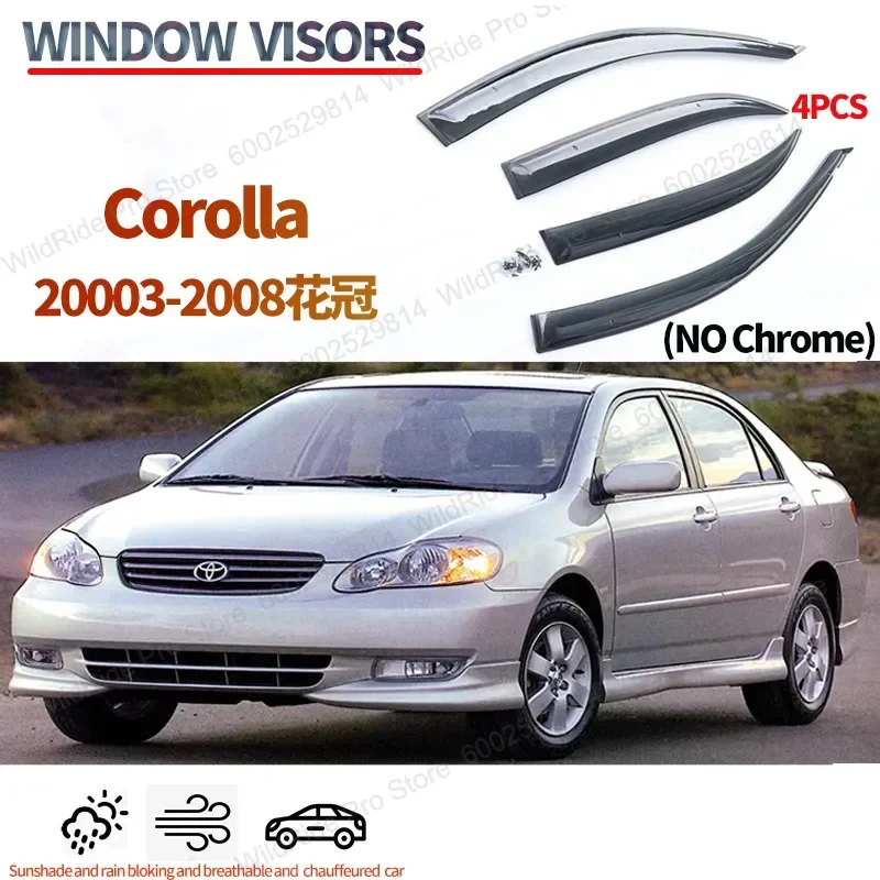 Premium Easy Installation Window Visor Wind Deflector For Toyota Corolla 2003-2008 Rain Baffle Rain Cover Direct Fit